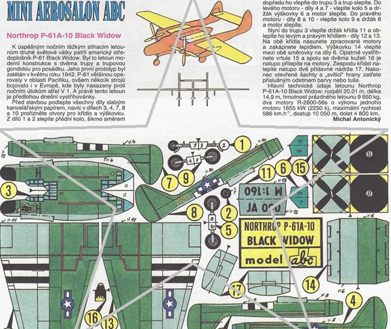 Mini aerosalon abc Northrop P-61A-10 Black Widow